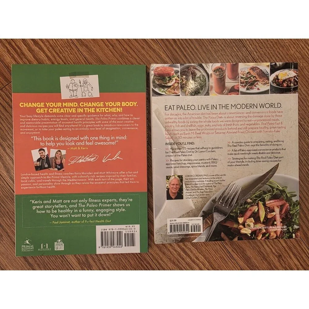 Lot of 2 Paleo Diet Books The Paleo Primer, Real‎ Paleo Fast & Easy Paperback